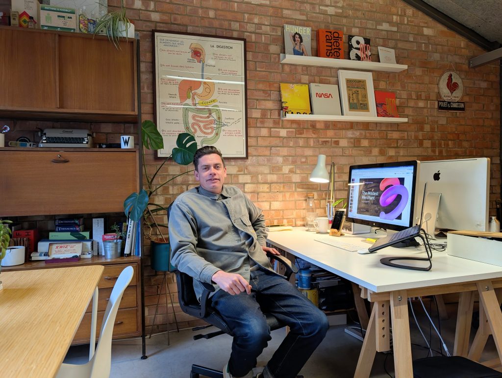 Ian Fooks in his office at The Old Church School in Frome.